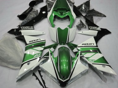 Gloss White and Green 2007-2008 R1 Motorcycle Fairing
