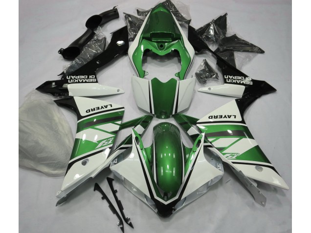 Gloss White and Green 2007-2008 R1 Motorcycle Fairing Gloss White and Green 2007-2008 R1 Motorcycle Fairing