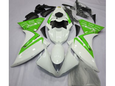 Gloss White and Green 2012-2014 R1 Motorcycle Fairing