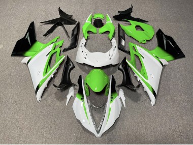 Gloss White and Green 2013-2016 Daytona 675 Motorcycle Fairing
