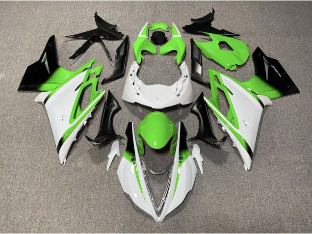 Gloss White and Green 2013-2016 Daytona 675 Motorcycle Fairing