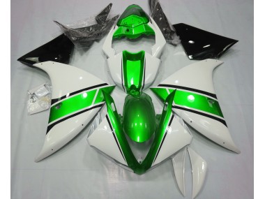 Gloss White and Metallic Green 2009-2011 R1 Motorcycle Fairing
