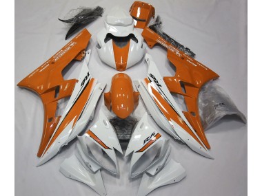 Gloss White and Orange 2006-2007 R6 Motorcycle Fairing
