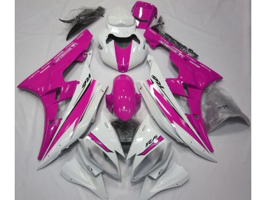 Gloss White and Pink 2006-2007 R6 Motorcycle Fairing