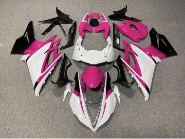 Gloss White and Pink 2013-2016 Daytona 675 Motorcycle Fairing