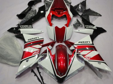 Gloss White and Red 2007-2008 R1 Motorcycle Fairing