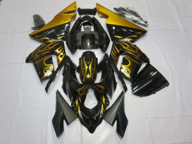 Gold Flame 2004-2005 ZX10R Motorcycle Fairing