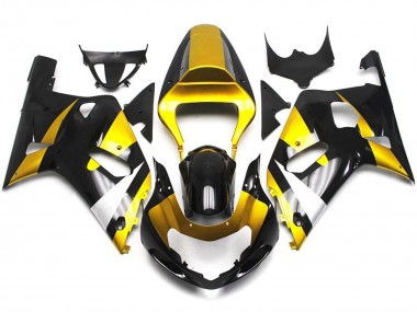 Gold and Gloss Black Style 2001-2003 GSXR 600-750 Motorcycle Fairing
