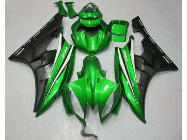 Green Black and White 2006-2007 R6 Motorcycle Fairing