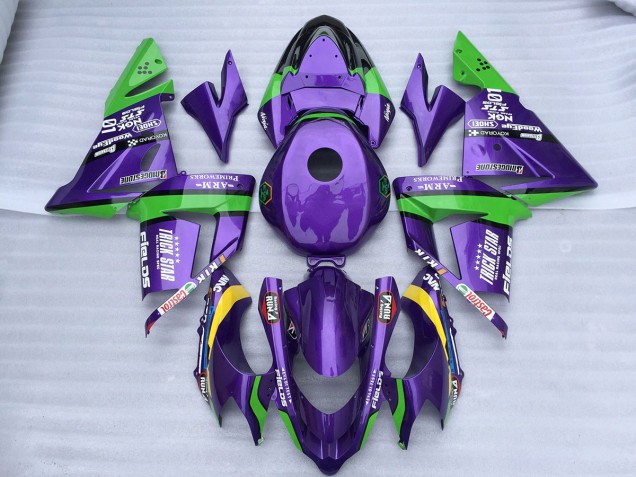 Green Purple Trick Star 2004-2005 ZX10R Motorcycle Fairing