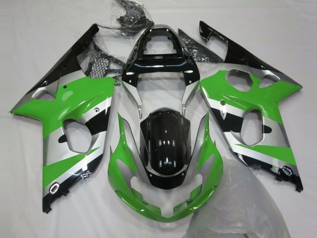 Green Silver OEM Style 2000-2002 GSXR 1000 Motorcycle Fairing