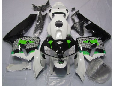 Green Splatter on Gloss Black 2005-2006 CBR600RR Motorcycle Fairing