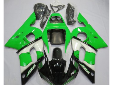 Green White and Black 1998-2002 R6 Motorcycle Fairing