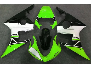 Green White and Black 2003-2004 R6 Motorcycle Fairing