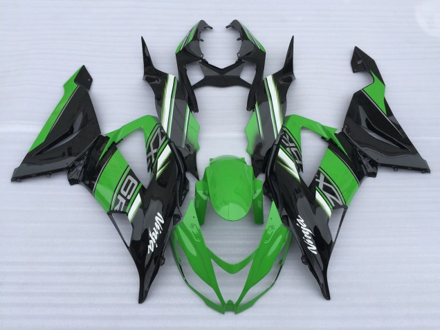 Green and Black High Gloss 2013-2018 ZX6R Motorcycle Fairing