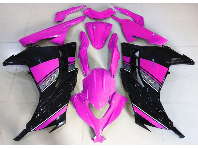Hot Pink and Black 2013-2018 Ninja 300 Motorcycle Fairing