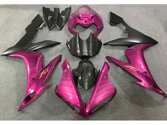 Hot Pink and Carbon Fiber Style 2004-2006 R1 Motorcycle Fairing