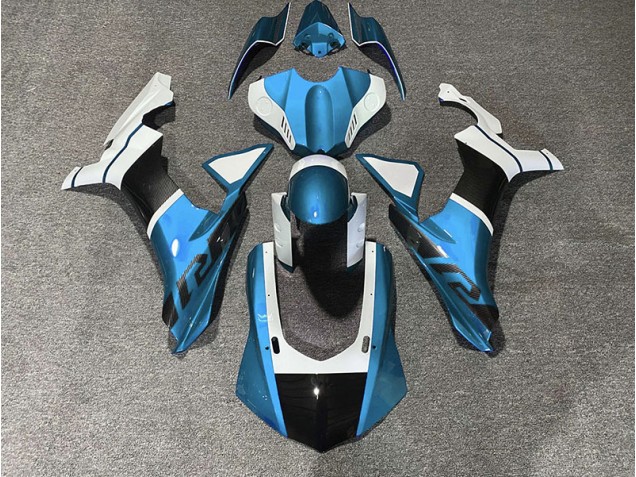 Light Blue & Carbon Fiber Accents 2015-2019 R1 Motorcycle Fairing