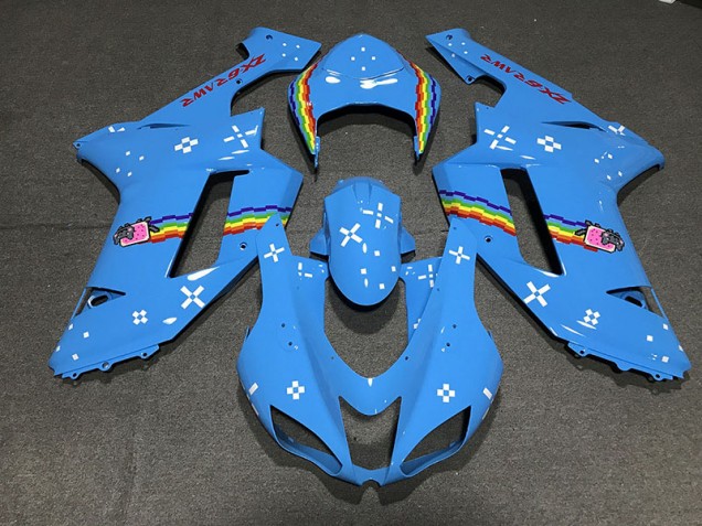 Light Blue Custom 2007-2008 ZX6R Motorcycle Fairing