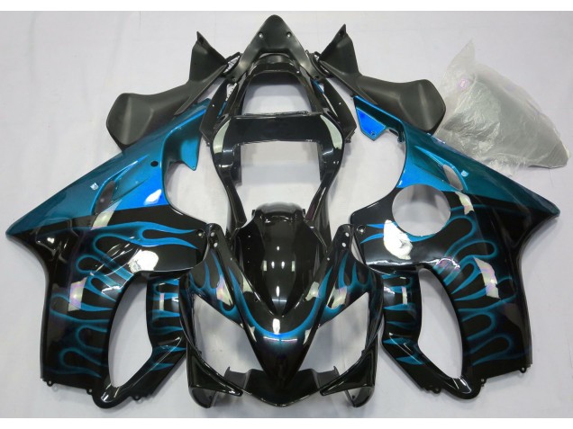 Light Blue Flame 2001-2003 CBR600 F4i Motorcycle Fairing