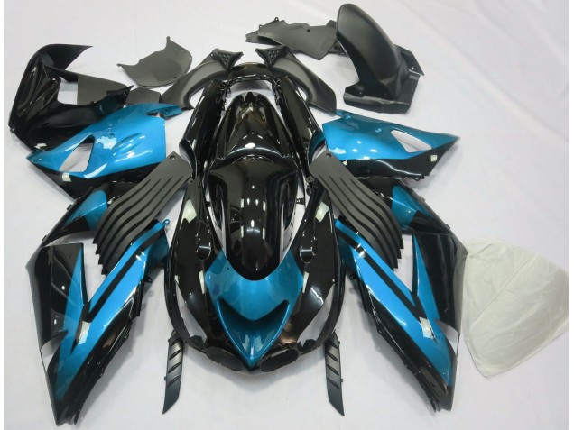 Light Blue and Black Plain 2006-2011 ZX14R Motorcycle Fairing Light Blue and Black Plain 2006-2011 ZX14R Motorcycle Fairing