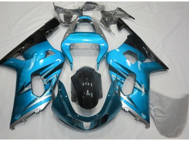 Light Blue and Silver 2001-2003 GSXR 600-750 Motorcycle Fairing