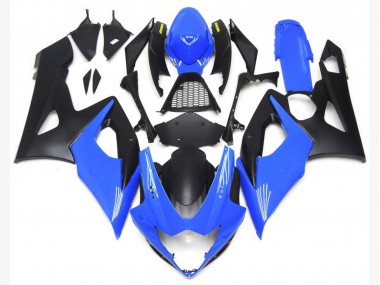 Light Gloss Blue and Matte Black Lowers 2005-2006 GSXR 1000 Motorcycle Fairing