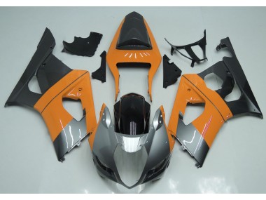 Light Orange Silver and Black 2003-2004 GSXR 1000 Motorcycle Fairing