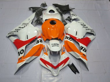 Light Orange and White Repsol 2009-2012 CBR600RR Motorcycle Fairing