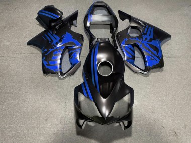 Matte Black & Blue Skull 2001-2003 CBR600 F4i Motorcycle Fairing
