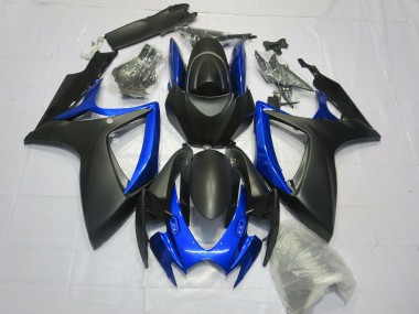 Matte Black Gloss Blue 2006-2007 GSXR 600-750 Motorcycle Fairing