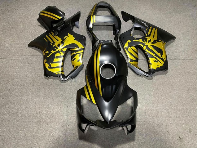Matte Black & Gold Skull 2001-2003 CBR600 F4i Motorcycle Fairing