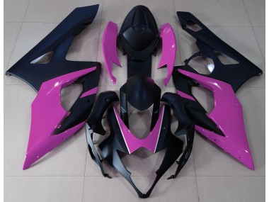 Matte Black & Pink 2005-2006 GSXR 1000 Motorcycle Fairing