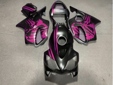 Matte Black & Pink Skull 2001-2003 CBR600 F4i Motorcycle Fairing