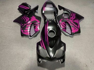 Matte Black & Pink Skull 2001-2003 CBR600 F4i Motorcycle Fairing