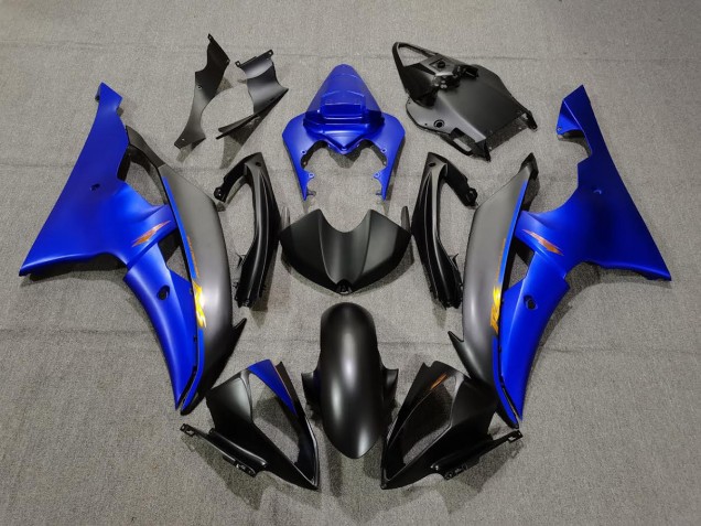 Matte Black and Blue 2008-2016 R6 Motorcycle Fairing