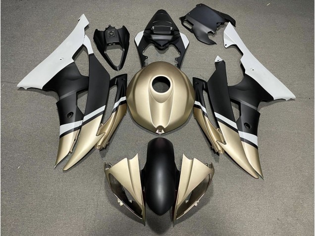 Matte Black and Gold 2008-2016 R6 Motorcycle Fairing