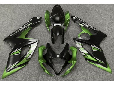 Matte Black and Green 2005-2006 GSXR 1000 Motorcycle Fairing
