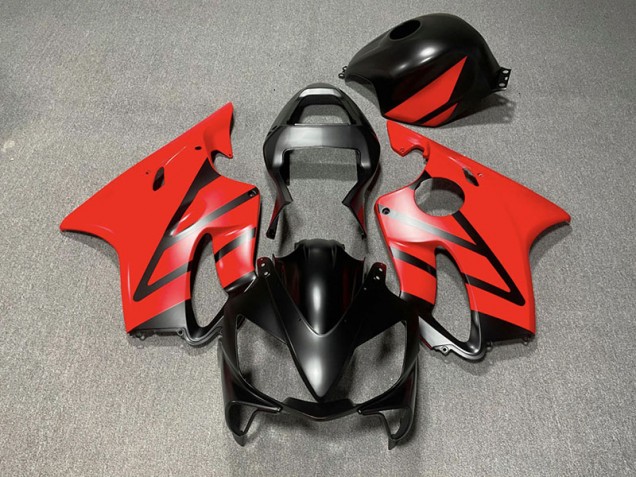 Matte Black and Red 2001-2003 CBR600 F4i Motorcycle Fairing