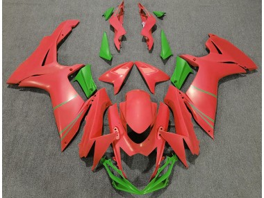 Matte Grapefruit Red & Green 2011-2024 GSXR 600-750 Motorcycle Fairing