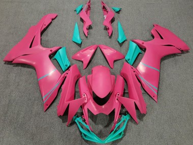 Matte Hot Pink and Teal 2011-2024 GSXR 600-750 Motorcycle Fairing
