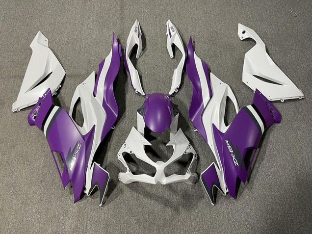 Matte Purple and White 2019-2023 ZX6R Motorcycle Fairing