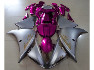 Matte Silver & Pink 2009-2011 R1 Motorcycle Fairing