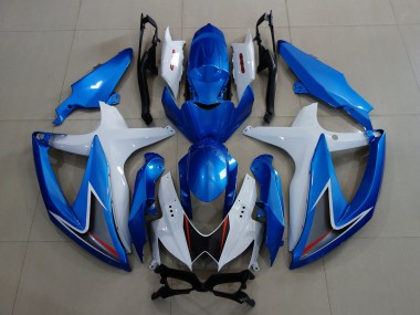 Metallic Blue & White 2008-2010 GSXR 600-750 Motorcycle Fairing
