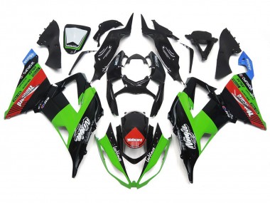 MotoCard Green and Black 2013-2018 ZX6R Motorcycle Fairing