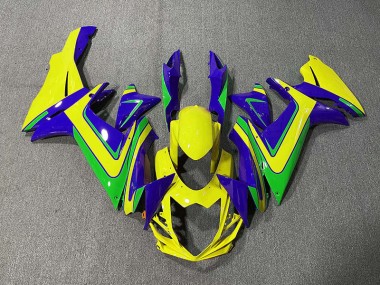 Orange Green and Blue 2011-2024 GSXR 600-750 Motorcycle Fairing