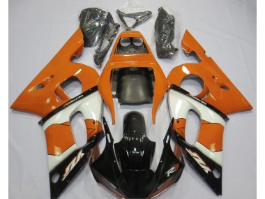 Orange White and Black 1998-2002 R6 Motorcycle Fairing