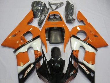 Orange White and Black 1998-2002 R6 Motorcycle Fairing