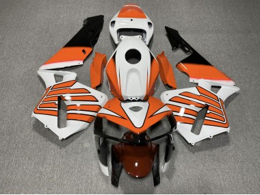 Orange and White Wings 2005-2006 CBR600RR Motorcycle Fairing