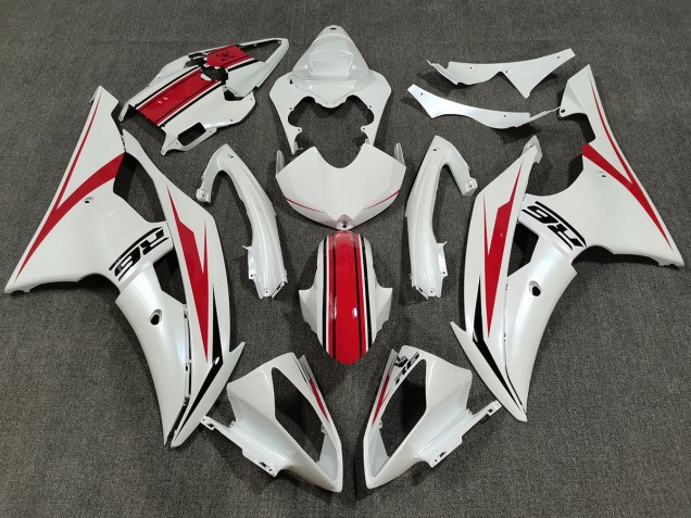 Pearl White & Gloss Red 2008-2016 R6 Motorcycle Fairing